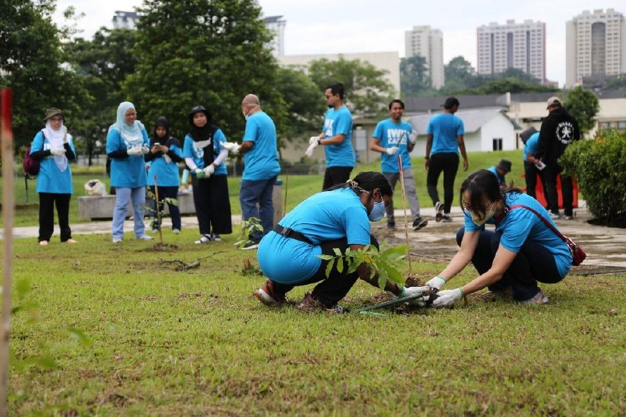 Indah Water Konsortium staff planting trees in conjunction with ‘World Environment Day 2022’, at the ‘Khazanah Rimba’ in Pantai Eco Park, Pantai Dalam, Kuala Lumpur. - Courtesy pic