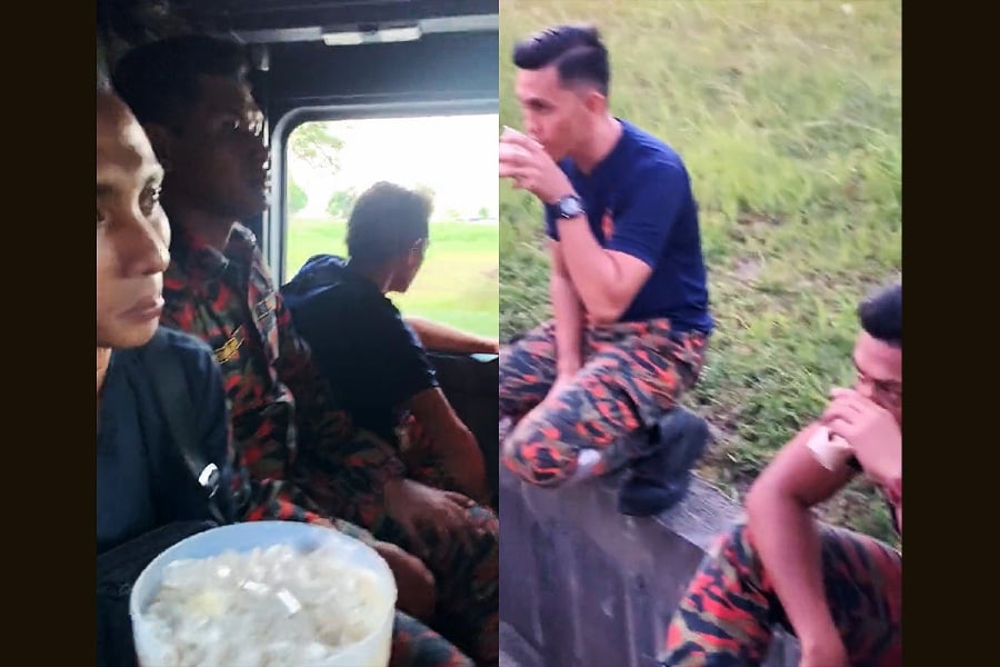 A heartwarming clip capturing a team of firefighters breaking their fast at the roadside after completing a duty has stirred emotions across social media platforms. - Screengrab from TikTok