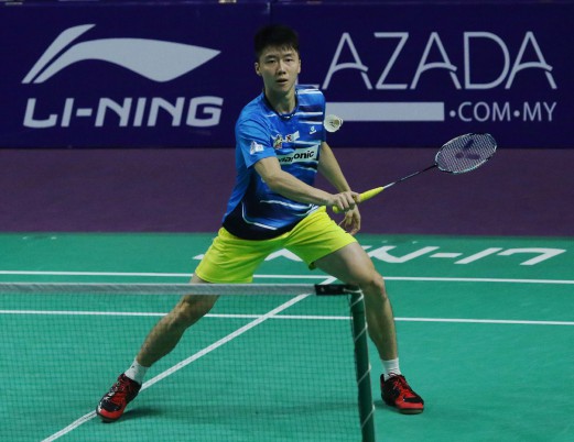 Kepong BC's Lim Chi Wing during his men's singles match against BU Dragons BC at the Gem in Mall, Cyberjaya ​on Saturday.