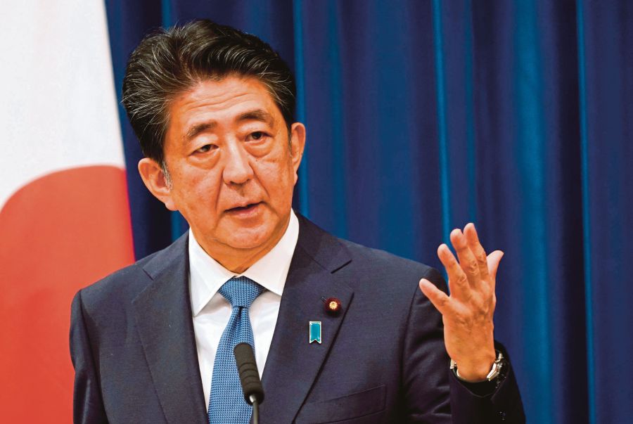 Former Japanese prime minister Shinzo Abe is on a special visit to Malaysia from March 10 to 12 in conjunction with the 40th anniversary of Malaysia's Look East Policy (LEP) and the 65th anniversary of Malaysia-Japan relations. -  AFP Pic