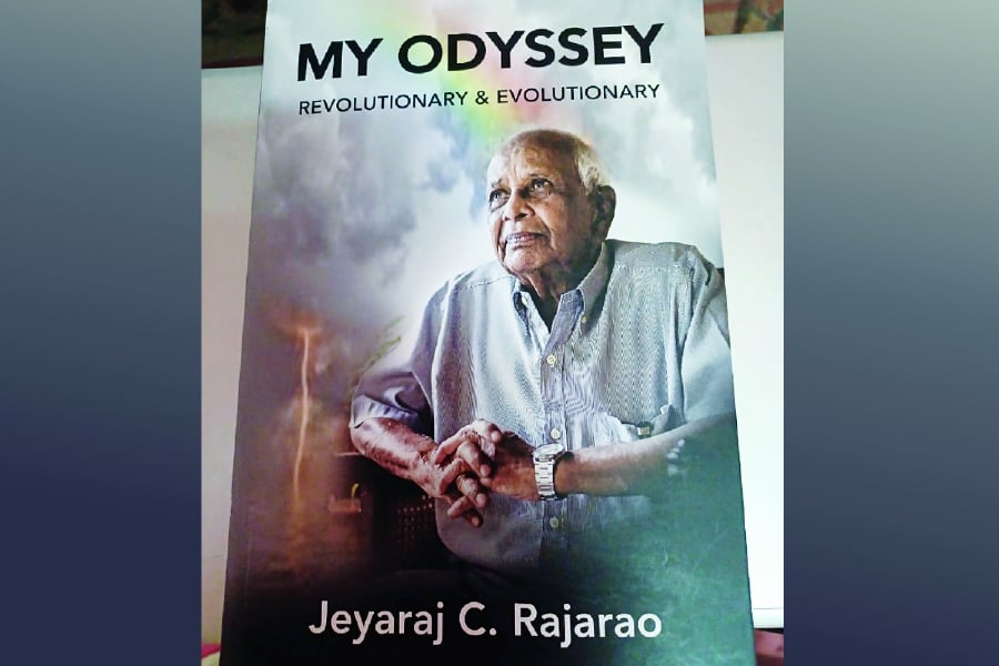 Datuk Jeyaraj Christopher Rajarao’s autobiography, ‘My Odyssey — Revolutionary & Evolutionary’, chronicles his lifestory from his date of birth on Dec 17, 1932. PIC COURTESY OF WRITER