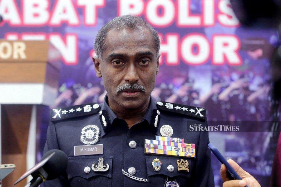 Johor police chief Commissioner M. Kumar - FILE PIC