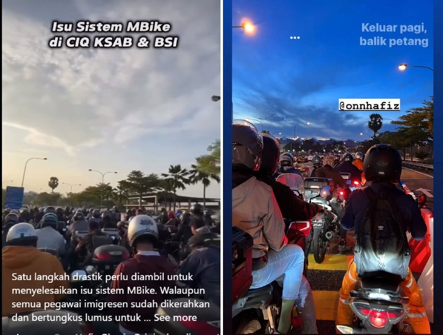 Johor Menteri Besar Datuk Onn Hafiz Ghazi has called for drastic steps to be taken immediately to ensure the MBike system glitch will not burden motorcyclists plying both entry points during this weekend.- Pic credit social media Onn Hafiz Ghazi 