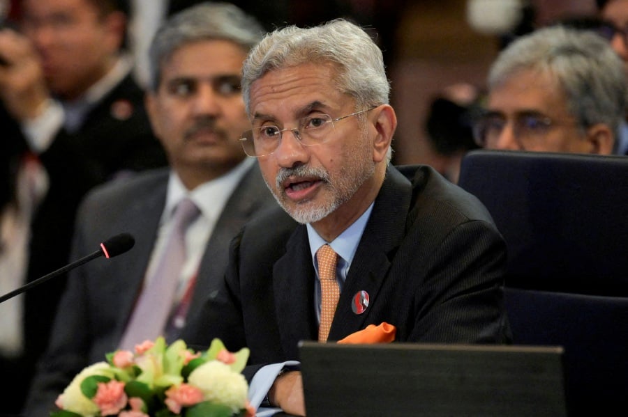 India's Foreign Minister Subrahmanyam Jaishankar, delivers his speech in the Association of Southeast Asian Nations (Asean) Post Ministerial Conference with India during the Asean Foreign Ministers' meeting in Jakarta, on July 13, 2023.-REUTERS PIC
