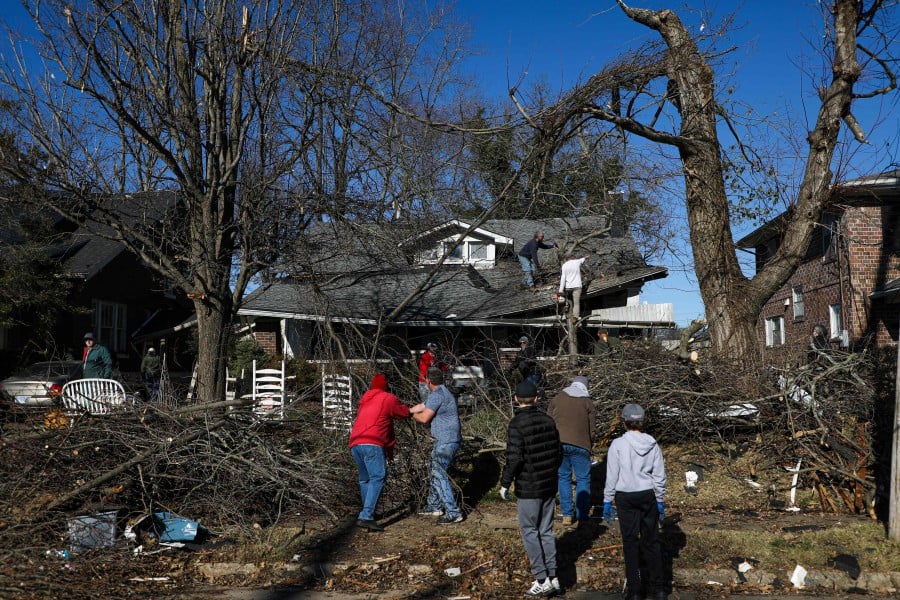Dozens of devastating tornadoes roared through five US states overnight, leaving more than 80 people dead on December 11, 2021 in what President Joe Biden said was "one of the largest" storm outbreaks in history. - AFP pic