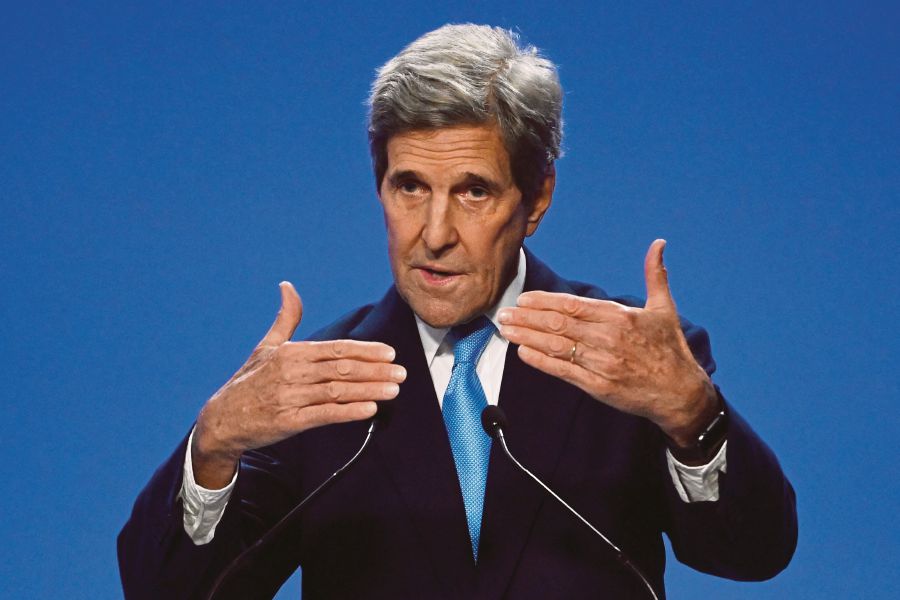 US special climate envoy, John Kerry says the US and China are very conscious that the people wanted a safer world where energy was not weaponised. - AFP PIC