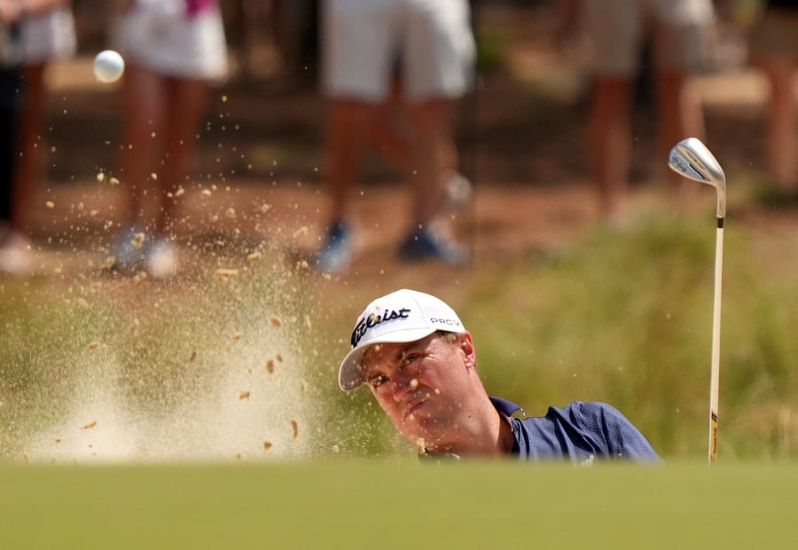 Justin Thomas rolled in eight birdies and claimed the solo lead at the Scottish Open on Thursday with a first-round 62 at The Renaissance Club in North Berwick. - Katie Goodale-USA TODAY Sports via REUTERS file pic