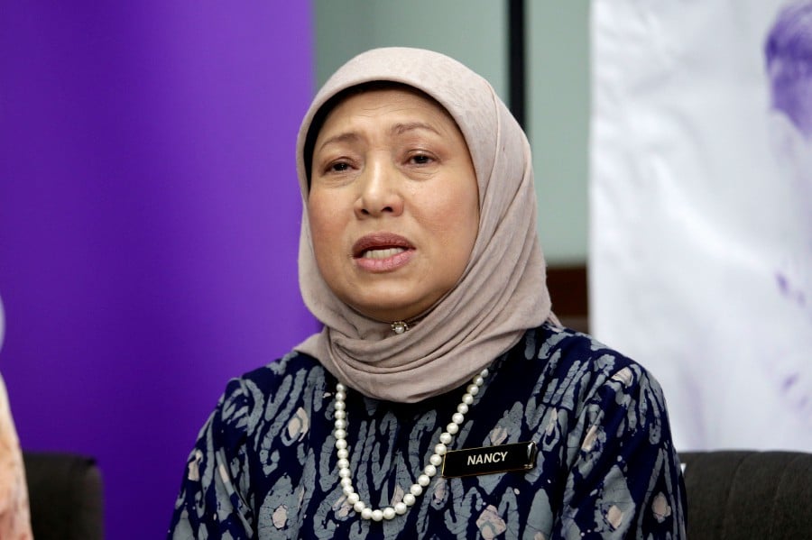Women, Family and Community Development Minister Datuk Seri Nancy Shukri. -- NSTP Filepic