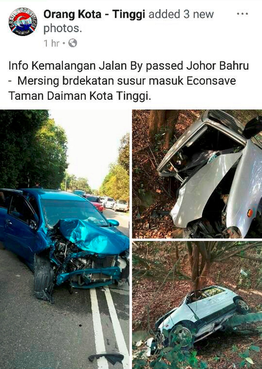 Couple Dies in Four-Vehicle Accident in Kota Tinggi  New 