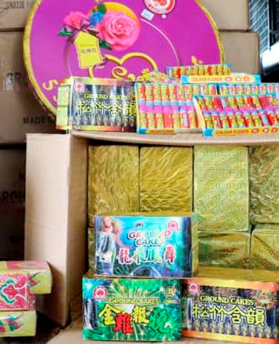 The Sarawak General Operations Force (PGA) has busted a smuggling syndicate dealing in fireworks and firecrackers, ahead of the Chinese New Year celebrations. (STR/MELVIN JONI)