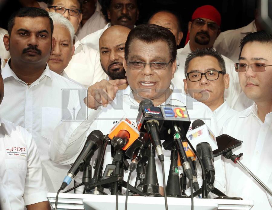 MyPPP president Tan Sri M Kayveas announces that he will be contesting in the Cameron Highlands by-election. - NSTP/SAIFULLIZAN TAMADI