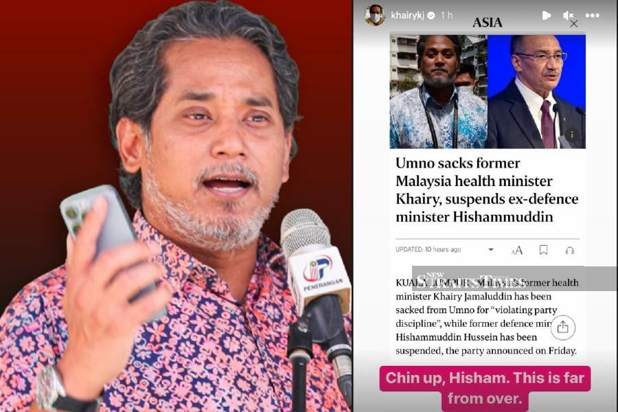 Former Umno Youth Chief Khairy Jamaluddin does not see his sacking from Umno as a defeat and has hinted at a comeback. - NSTP file pic/ Screenshot of Khairy Jamaluddin IG story.