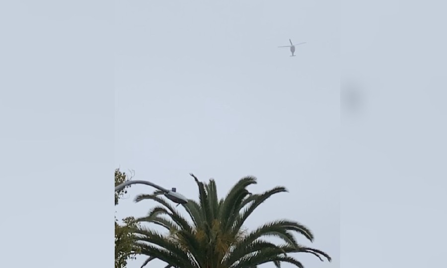 The helicopter carrying Kobe Bryant flies as seen from Glendale, California, U.S., January 26, 2020, in this still image taken from video obtained from social media. -REUTERS