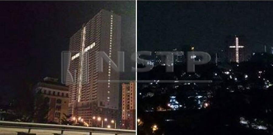 Penang Mufti Datuk Seri Dr Wan Salim Wan Mohd Noor urged the state government and Penang Island City Council to explain a ‘cross’ sign at Grace Residence in Jelutong here. Pic by NSTP/ courtesy of NSTP readers