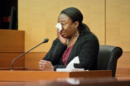 (File pix) LaPrincia Brown, the half-sister of Bobbi Kristina Brown, cries on the witness stand in a wrongful death case against Bobbi Kristina's partner, Nick Gordon, in Atlanta, Thursday, Nov. 17, 2016. Bobbi Kristina Brown, daughter of singers Whitney Houston and Bobby Brown, was found face-down and unresponsive in a bathtub in her suburban Atlanta townhome in January 2015. AP Photo 