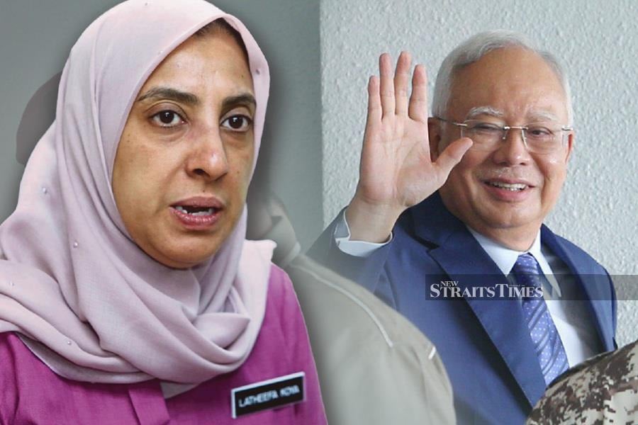 The decision to reduce Datuk Seri Najib Razak’s sentence and fine is a ‘bitter blow’ to the Malaysian Anti-Corruption Commission (MACC) especially those involved in the investigation into the 1Malaysia Development Bhd (1MDB) case, Latheefa Koya said. - NSTP file pic