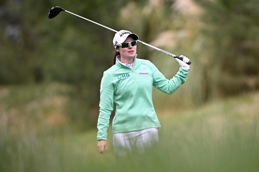 Leona Maguire of Ireland tees off on the 14th hole on day three of the T-Mobile Match Play presented by MGM Rewards at Shadow Creek at Shadow Creek Golf Course in Las Vegas, Nevada. - AFP pic
