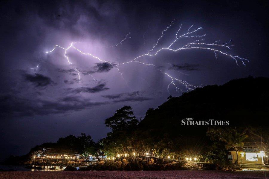 An eight-year-old boy suffered burns almost all over his body after being struck by lightning in Kampung Permatang Kerisek, Simpang Empat, near here, last night. - NSTP file pic