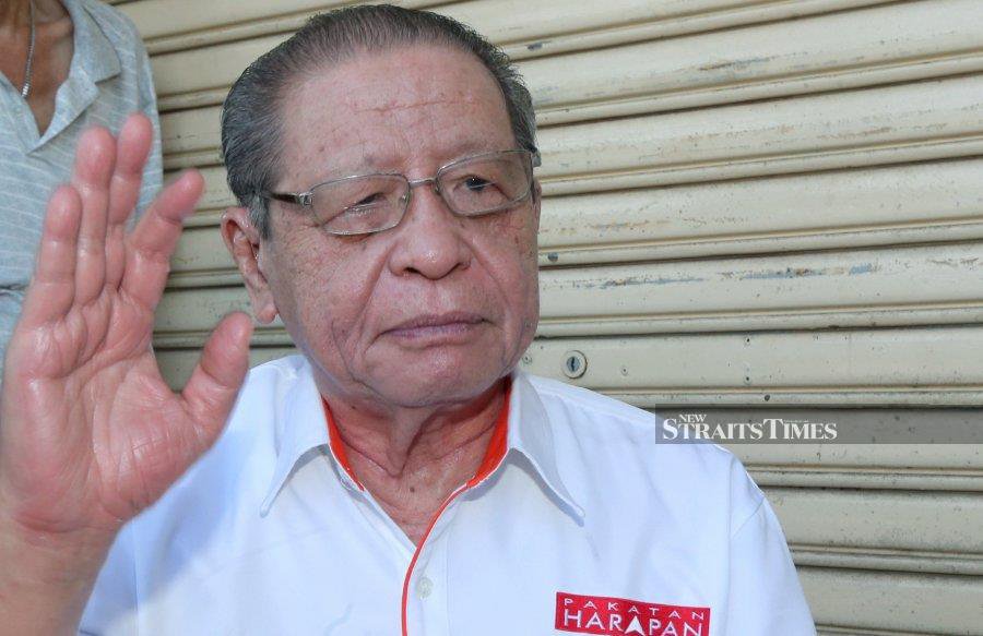 DAP veteran leader Lim Kit Siang is disappointed with the results of the 12th Sarawak election as the party only managed to retain only two seats, namely Padungan and Pending. - NSTP file pic