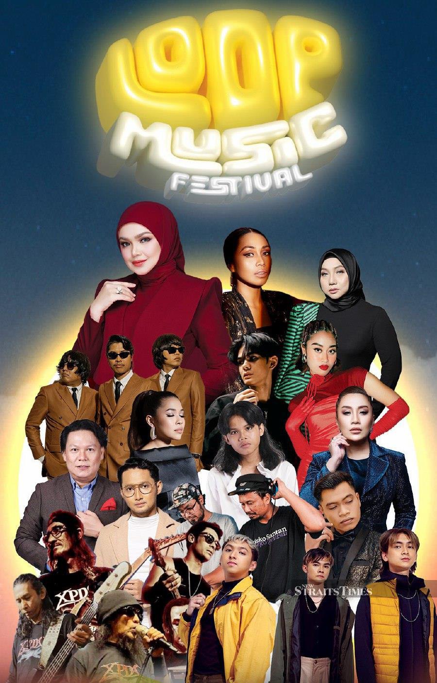A variety of popular local artistes from different music genres and age groups are set to entertain music fans at the Loop Music Festival on May 11. – PIC COURTESY OF LOOP MUSIC FEST 