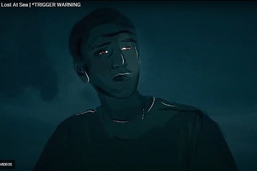 In the film, launched today, dream-like flashbacks tell the story of Muhib where he is haunted by a song his mother sang to him in Myanmar as he tries to remember the reasons that forced him to flee in the first place. - Screengrab from Lost at Sea 