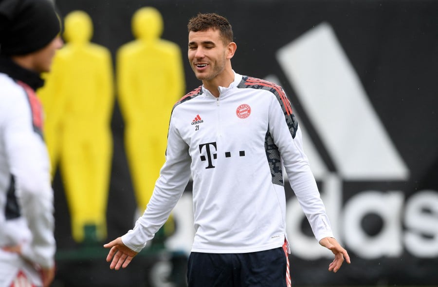 Bayern Munich's French defender Lucas Hernandez attends a training session of Bayern Munich in Munich. - AFP PIC