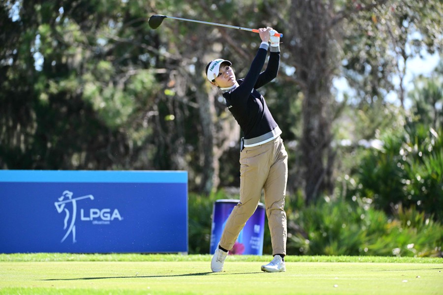 Lydia Ko of New Zealand plays her shot from the ninth tee during the third round of the Hilton Grand Vacations Tournament of Champions at Lake Nona Golf & Country Club in Orlando, Florida. - AFP pic