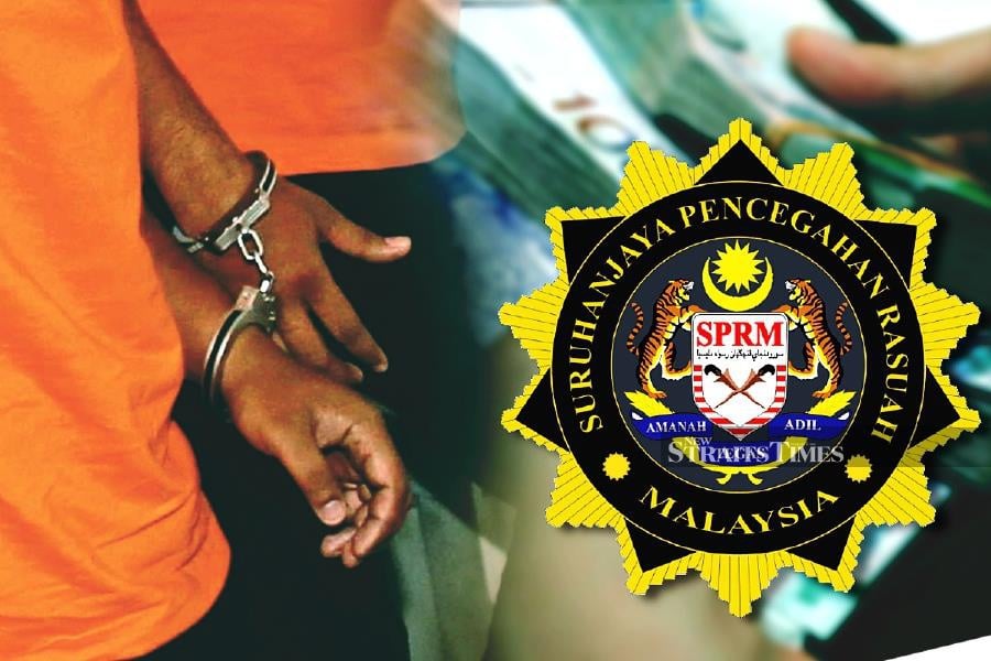 An enforcement officer has been arrested by the Sabah Malaysian Anti-Corruption Commission (MACC) for allegedly accepting a monthly bribe of RM500 from a licensed money changer company in return for protecting the company’s business. - NSTP pic