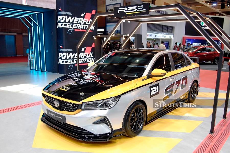 The national automaker is displaying a S70 R3 at the Malaysia Autoshow 2024 in MAEPS, Serdang, marking Proton R3's first all-new racing car since the Proton Saga R3 in 2019. -- NSTP/AIZUDDIN SAAD
