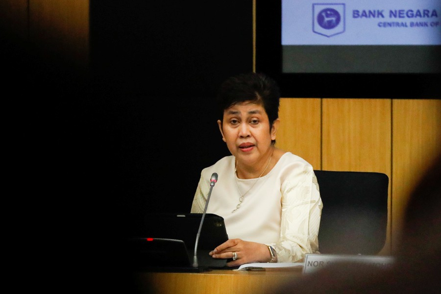 Bank Negara governor Tan Sri Nor Shamsiah Mohd Yunus said while GDP was lifted to some extent by the low base from the Full Movement Control Order (FMCO) in June 2021, growth in April and May 2022 was particularly robust. EPA/FAZRY ISMAIL