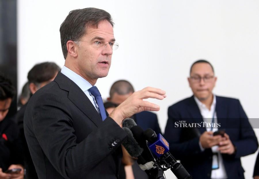 Netherlands Prime Minister Mark Rutte during a press conference after visiting the Islamic Arts Museum Malaysia (IAMM). NSTP/MOHAMAD SHAHRIL BADRI SAALI