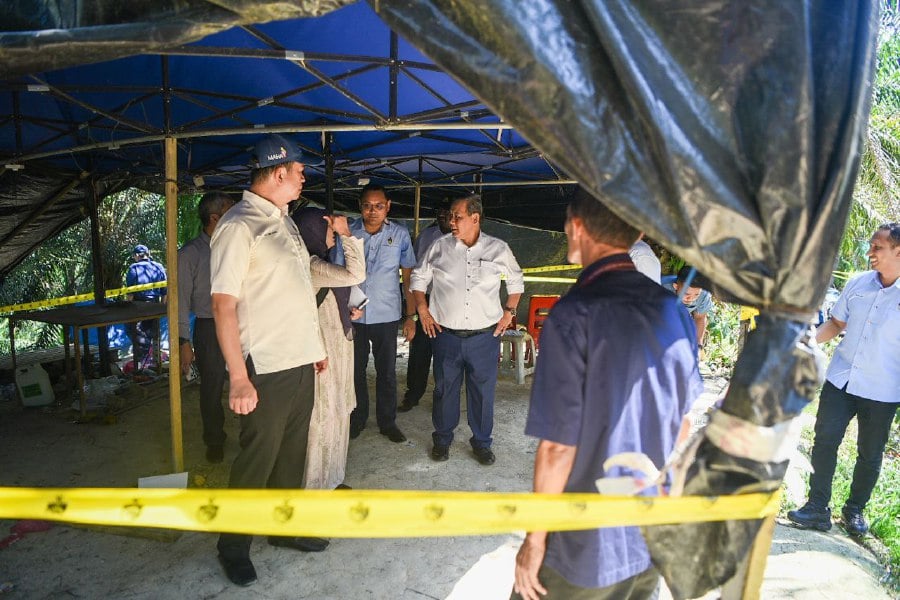 A suspected illegal mining activity of rare earth elements has been detected in two lots in Kampung Sikai, Seri Menanti, Kuala Pilah near here, said Menteri Besar Datuk Seri Aminuddin Harun. - Pic courtesy of  Menteri Besar Office