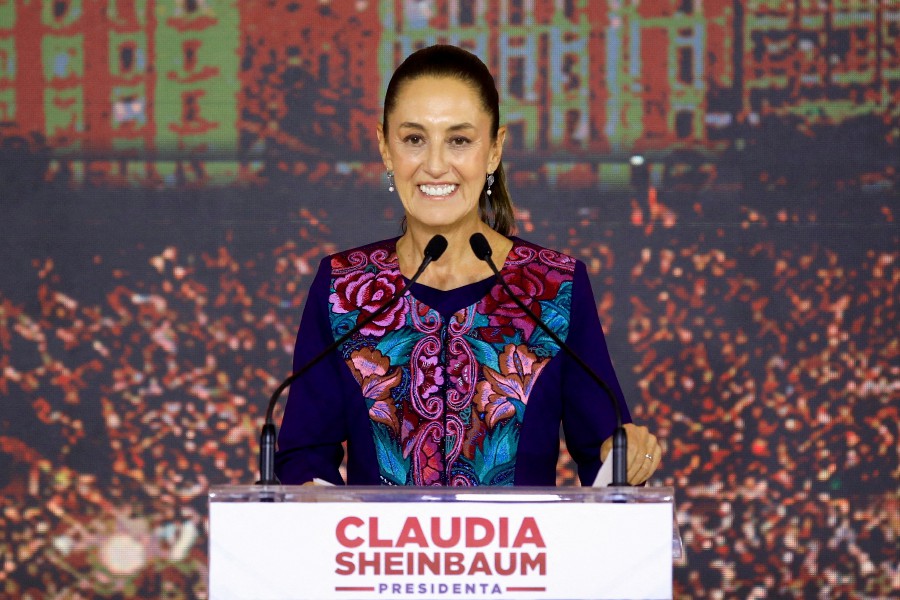Claudia Sheinbaum, presidential candidate of the ruling MORENA party, addresses her supporters after winning the election, in Mexico City, Mexico June 3, 2024. REUTERS PIC