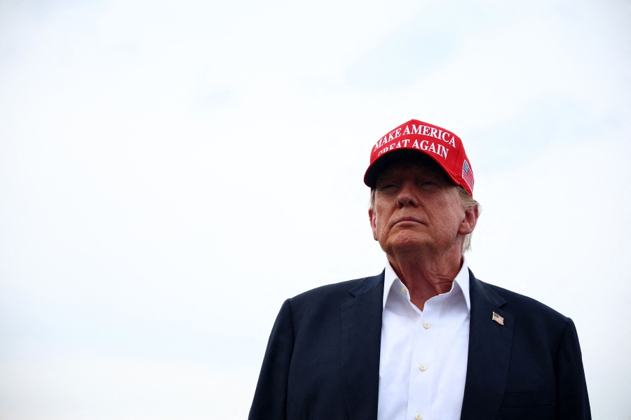 Former U.S. President and Republican presidential candidate Donald Trump attends the NASCAR Cup Series Coca-Cola 600 at Charlotte Motor Speedway in Concord, North Carolina. (Photo by Jared C. Tilton / GETTY IMAGES NORTH AMERICA / Getty Images via AFP)