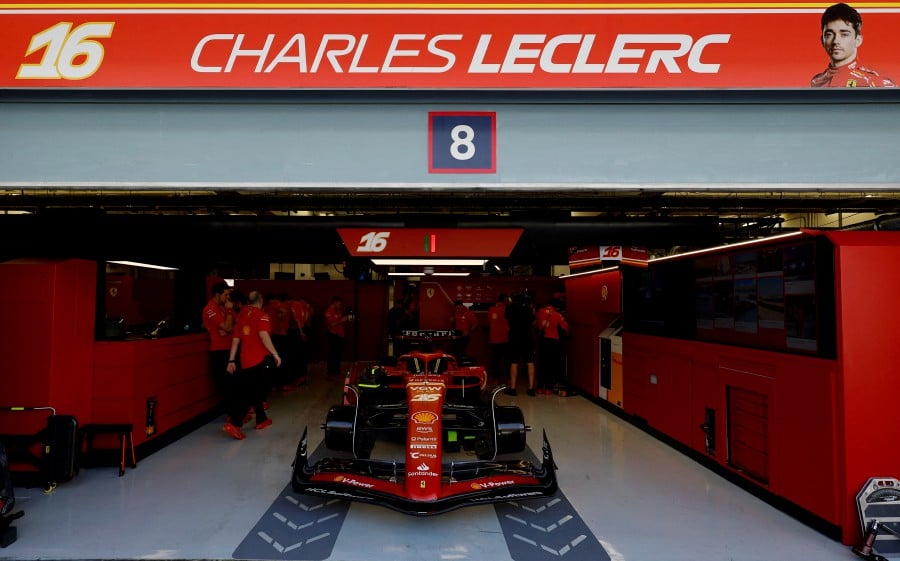 Ferrari's Charles Leclerc during testing. REUTERS PIC