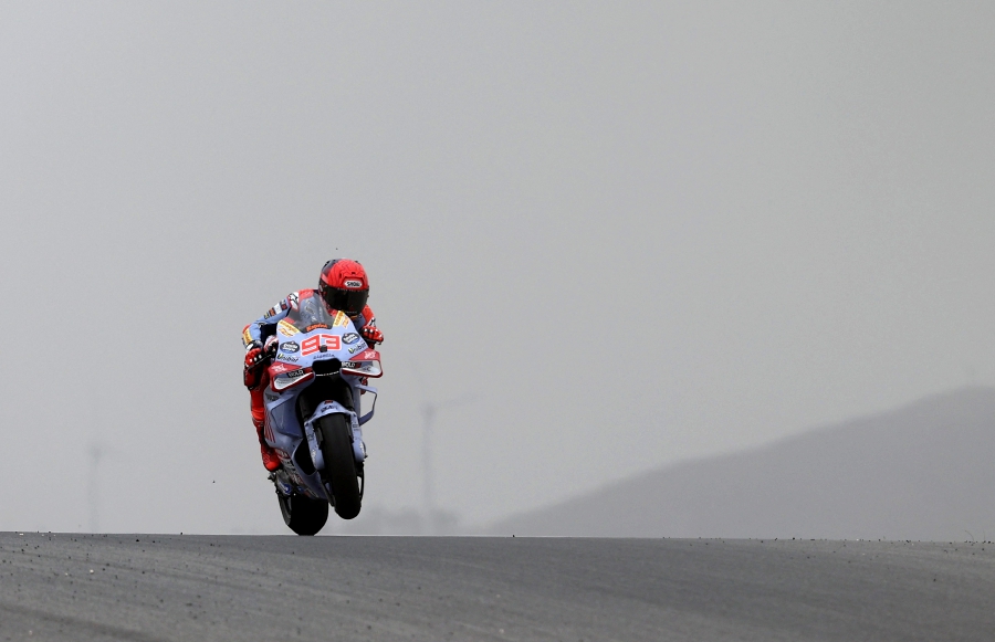Marc Marquez in action during the Portuguese Grand Prix. Reuters Pic