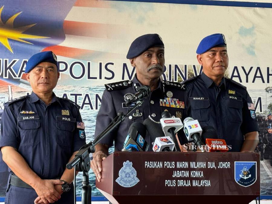 Johor police chief Commissioner M. Kumar said the state marine police officers raided the premises following a public tip-off. - NSTP/NUR AISYAH MAZALAN