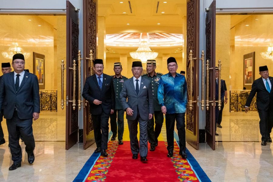 Also present during today’s meeting was Chief Secretary to the Government Tan Sri Mohd Zuki Ali. - Pic courtesy of Istana Negara FB