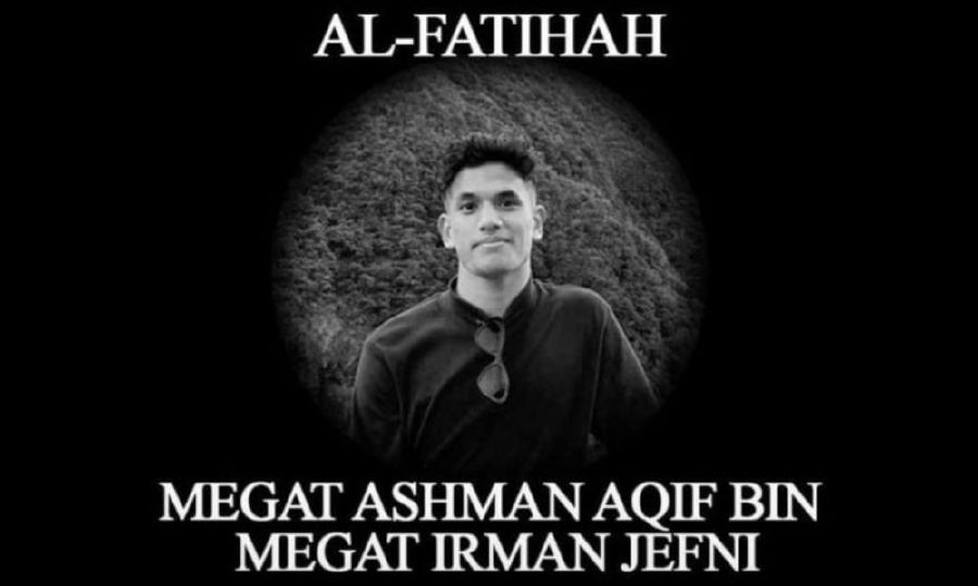 Megat Ashman Aqif Megat Irman Jefni, a Malaysian student who was killed in a recent road accident in Lake Tekapo, New Zealand at the Muslim Cemetery in Bromley, Christchurch. - Pic courtesy of FB MRSM Tun Ghafar Baba.