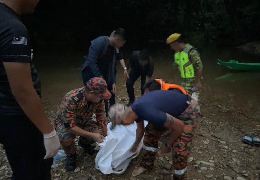 Two teenagers drowned while swimming in a river near Rumah Panjang Batu Lintang, Jalan Ulu Layar, earlier today. PIC COURTESY FIRE & RESCUE DEPT