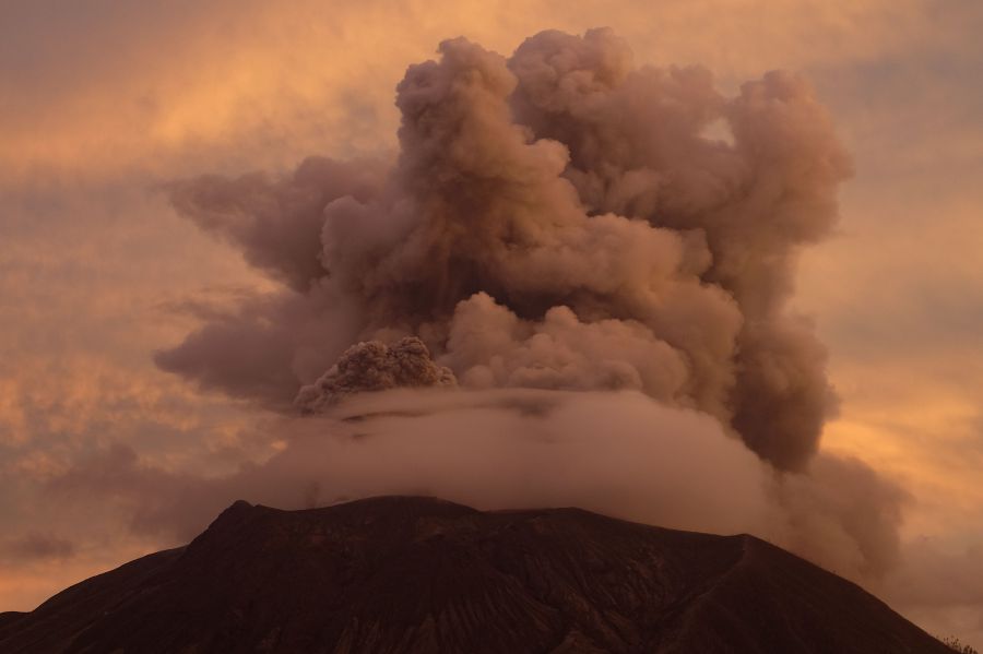 Mount Ruang volcano erupts in Sitaro, North Sulawesi, on April 19, 2024. - AFP pic