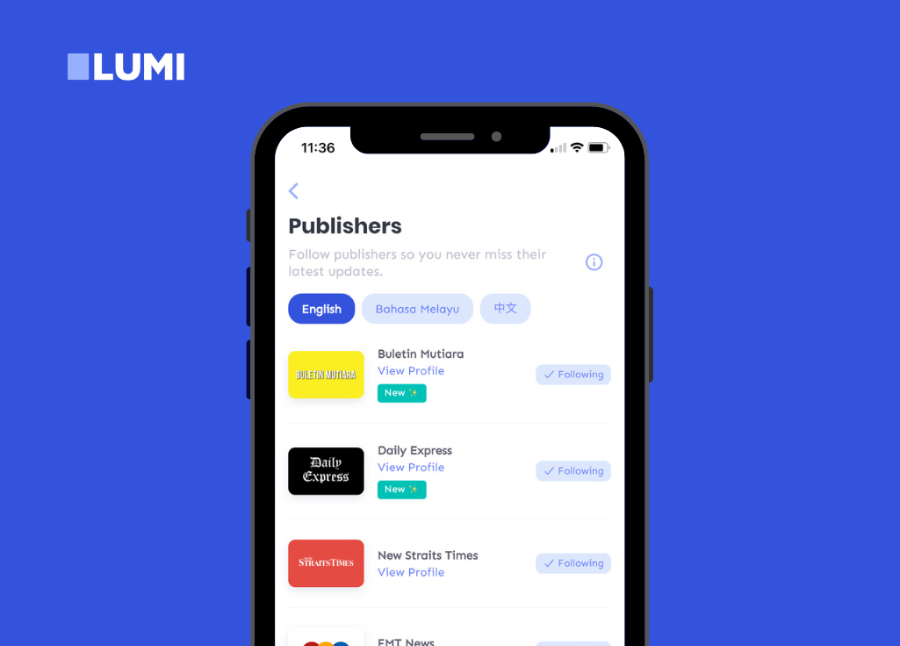The latest version of the Lumi News app allows Malaysians to create user profiles, chat with fellow Malaysians and stream official live videos of political parties. - File pic credit (Lumi News)