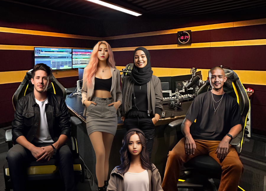 Five AI personalities took over broadcasting at Fly FM, marking Malaysia’s first radio station with a fully AI radio DJ crew for a day. - File pic credit (Fly FM)
