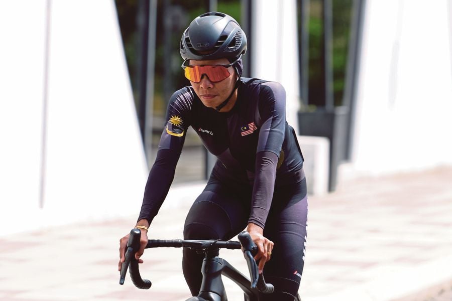 Nur Aisyah Zubir secured her place in the road cycling event at the Paris Olympics and is set to create history by becoming the country’s first female road cyclist to compete in the Olympics. — BERNAMA