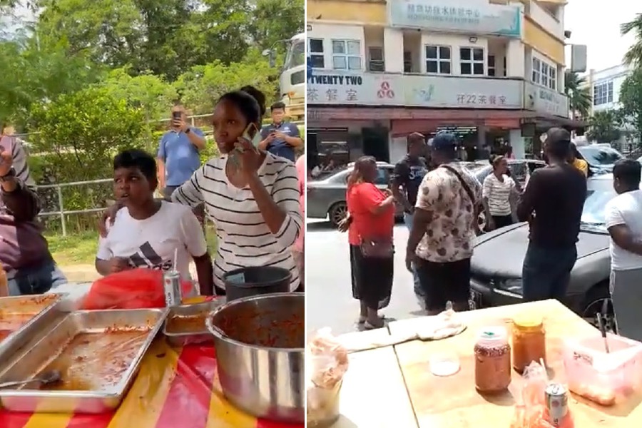 All was said to have stemmed from a misunderstanding and in the viral spat, the seller Sangeetha was yelled at in public by a customer. - Video Screenshot coutesy from @JagSingh01 Twitter