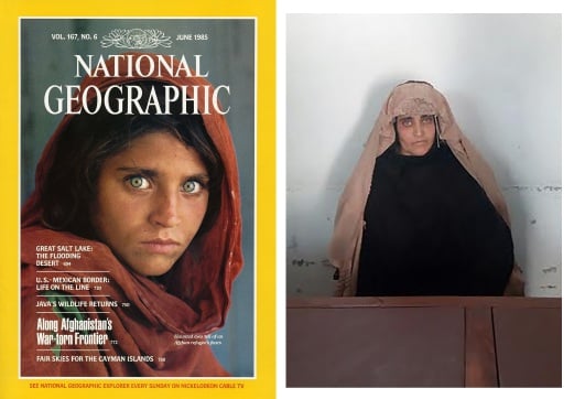 The haunting image of Sharbat Gula, taken in a Pakistan refugee camp by photographer Steve McCurry in the 1980s, became the most famous cover image in National Geographic’s magazine history. She now faces up to 14 years in jail -- in an episode which highlights the desperate measures many Afghans are willing to take to avoid returning to their war-torn homeland as Pakistan cracks down on undocumented foreigners. (AFP photo)