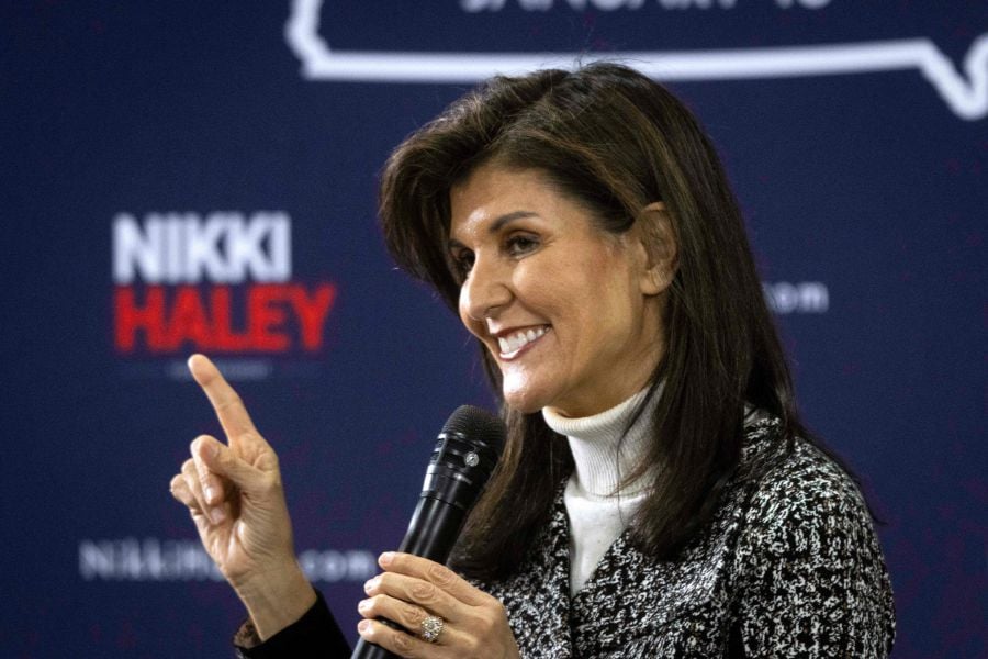 Former UN ambassador and 2024 presidential hopeful Nikki Haley speaks during a Town Hall event in Agency, Iowa. - AFP pic