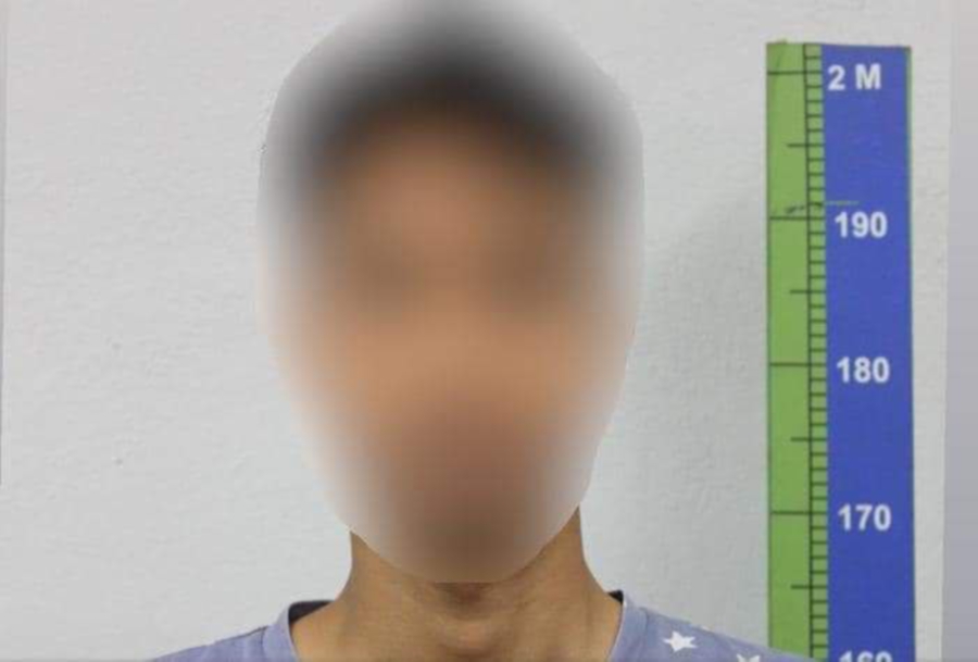 A man from Kampung Seronok here was caught by the police yesterday after he was suspected of spying on his neighbour’s wife while she was showering. - Pic courtesy of police