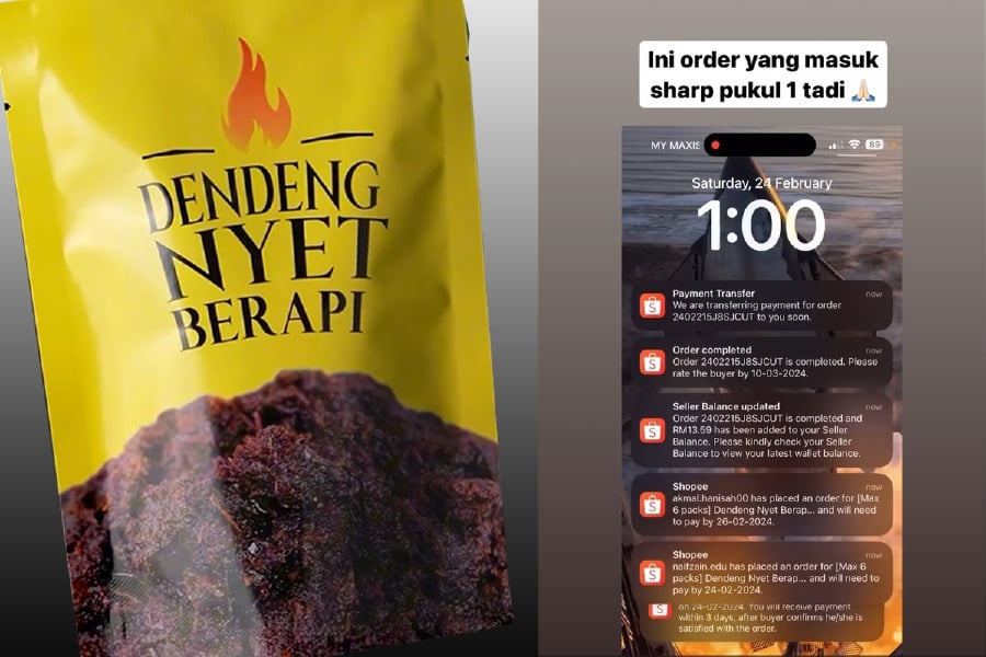 It took just 11 seconds for entrepreneur and influencer Khairul Aming’s second product, Dendeng Nyet Berapi to sell out upon its restocking. - Pic courtesy from Khairul Aming IG