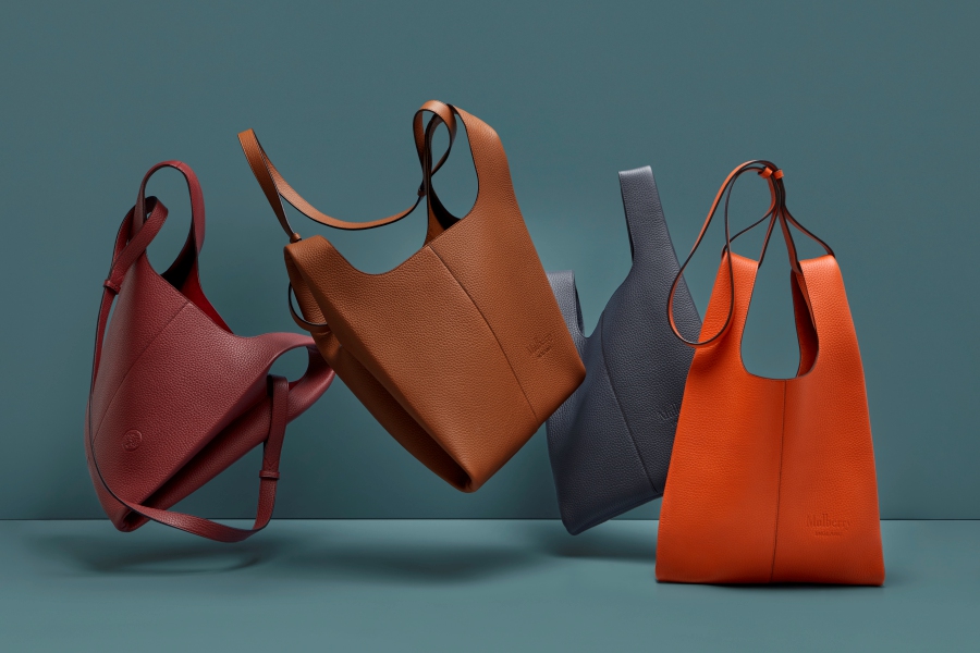 The leather tote’s design is inspired by the humble plastic bag.
